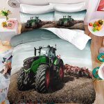 Parure lit doux confortable housse de couette personne microfibre housse de couette x enfant tracteur ...