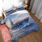 Parure de lit pour enfant - 100 % microfibre - housse de couette motif arme de guerre, porte - avions ...