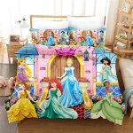 Parure de lit pour enfant ariel, blanche - neige et princesse, housse de couette pour lit double, jolie ...