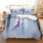 Parure de lit pour enfant - motif : la reine des neiges elsa et anna - en microfibre - avec taies d'oreiller ...