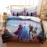 Parure de lit pour enfant - motif : la reine des neiges elsa et anna - en microfibre - avec taies d'oreiller ...