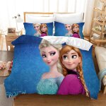 Parure de lit pour enfant - motif : la reine des neiges elsa et anna - en microfibre - avec taies d'oreiller ...
