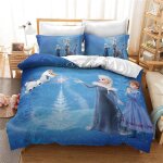 Parure de lit pour enfant - motif : la reine des neiges elsa et anna - en microfibre - avec taies d'oreiller ...