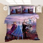 Parure de lit pour enfant - motif : la reine des neiges elsa et anna - en microfibre - avec taies d'oreiller ...