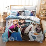 Parure de lit pour enfant - motif : la reine des neiges elsa et anna - en microfibre - avec taies d'oreiller ...
