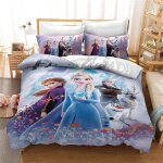 Parure de lit pour enfant - motif : la reine des neiges elsa et anna - en microfibre - avec taies d'oreiller ...