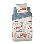 Parure de lit enfant pompier 140 x 200 cm