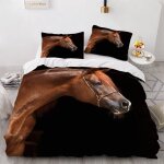 Parure de lit pour enfant x cm cheval housse de couette animaux parure de lit en microfibre ensemble ...