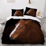 Parure de lit pour enfant x cm cheval housse de couette animaux parure de lit en microfibre ensemble ...