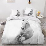Parure de lit pour enfant x cm cheval housse de couette animaux parure de lit en microfibre ensemble ...