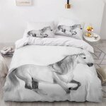 Parure de lit pour enfant x cm cheval housse de couette animaux parure de lit en microfibre ensemble ...