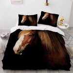 Parure de lit pour enfant x cm cheval housse de couette animaux parure de lit en microfibre ensemble ...