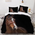 Parure de lit pour enfant x cm cheval housse de couette animaux parure de lit en microfibre ensemble ...