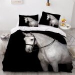 Parure de lit pour enfant x cm cheval housse de couette animaux parure de lit en microfibre ensemble ...