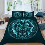 Parure de lit pour enfant x cm tigre housse de couette animaux parure de lit en microfibre ensemble de ...