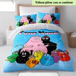 Parure de lit familiale personnalis�e avec nom 3d barbapapa - housse de couette et taies d'oreiller en ...