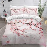 Parure de lit fleurs de cerisier pi��ces xcm d hd impression japon housse de couette personnes en microfibre ...