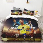 Parure de lit football star r - ronaldos 2 / 3 pieces joueurs de football cr7 housse de couette ensemble ...
