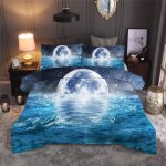 Parures de lit galaxie d plan��te ��t�� oc��an plage dauphin ondulation vert for��t impression num��rique ...