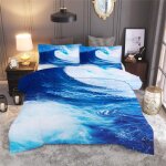 Parures de lit galaxie d plan��te ��t�� oc��an plage dauphin ondulation vert for��t impression num��rique ...