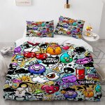 Parure de lit graffiti housse de couette x cm moelleux polyester coton housse de couette x ado garcon ...
