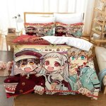 Parure de lit hanako - kun, housse de couette, motif dessin anime japonais, pour lit simple, queen size, ...