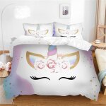 Parure de lit hello kitty - housse de couette 100 % coton lav�, respirante, durable et douce - qualit� ...