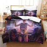 Parure de lit avec housse de couette cyberpunk pi��ces impression d game cg motif microfibre avec taie ...