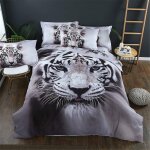 Parure de lit avec housse de couette imprim�� animal effet d loup tigre blanc bleu violet housse de couette ...