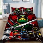 Parure de lit avec housse de couette et imprime num�rique 3d de dessin anime n - ninjago, l - legoes, ...