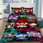Parure de lit avec housse de couette et imprime num�rique 3d pirate d. luffy, cadeau id�al pour fille ...