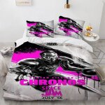 Parure de lit avec housse de couette et imprime space jam, motif basket - ball 3d, pour jeunes enfants, ...