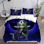 Parure de lit avec housse de couette et motif de dessin anime monster high en 3d, impression numérique, ... Parure de lit avec housse de couette et motif de dessin anime monster high en 3d, impression numérique, ...