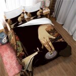 Parure de lit avec housse de couette et taies d'oreiller assorties, motif dj musical, en polycoton teint� ...