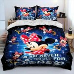 Parure de lit avec housse de couette et taie d'oreiller mickey minnie mouse, jolie parure de lit pour ...