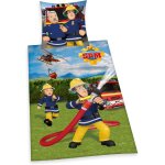 Parure de lit avec housse de couette et taie d'oreiller motif sam le pompier