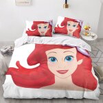 Parure de lit hypoallerg�nique la petite sir�ne - princesse animee - lit double : 1 housse de couette ...