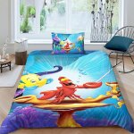 Parure de lit hypoallerg�nique la petite sir�ne - princesse animee - lit double : 1 housse de couette ...