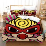 Parure de lit hysteric mini 3 pieces, housse de couette douce et respirante, blanche, fermeture eclair ...