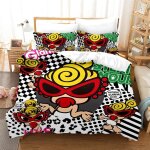 Parure de lit hysteric mini 3 pieces, housse de couette douce et respirante, blanche, fermeture eclair ...