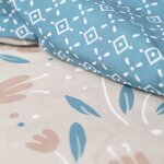 Parure de lit imprim floral coton 240x220cm