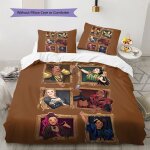 Parure de lit a imprime musical artistique, housse de couette et taie d'oreiller, decoration d'int�rieur, ...