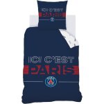 Parure de lit imprim�e 100% coton, psg devise bleu