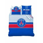 Parure de lit imprim�e 100% coton, psg logo bleu