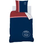 Parure de lit imprim�e 100% coton, psg minimaliste bleu marine