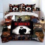 Parure de lit imprimee en 3d avec housse de couette et taie d'oreiller motif scarface et tony, pour lit ...