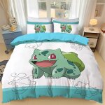 Parure de lit imprimee en 3d p - pokemon, housse de couette et taie d'oreiller, motif dessin anime p ...