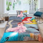 Parure de lit imprim�e en 3d la petite sir�ne, douce et confortable, motif princesse de dessin anime, ...