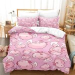 Parure de lit imprimee animal kawaii axolotl, pour lit simple, double, queen size, king size, pour chambre ...