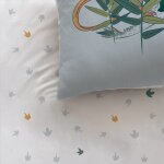 Parure de lit imprim�e en coton gris 140x200 + 63x63cm